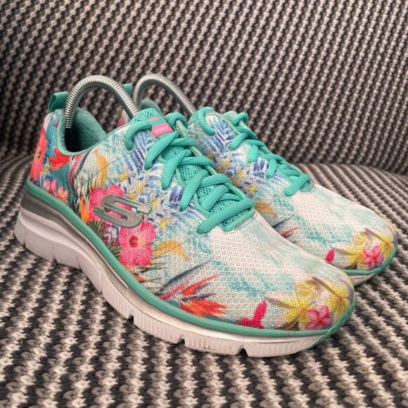 Skechers colorful tropical sneaker women’s shoe size 9 - Picture 2 of 12